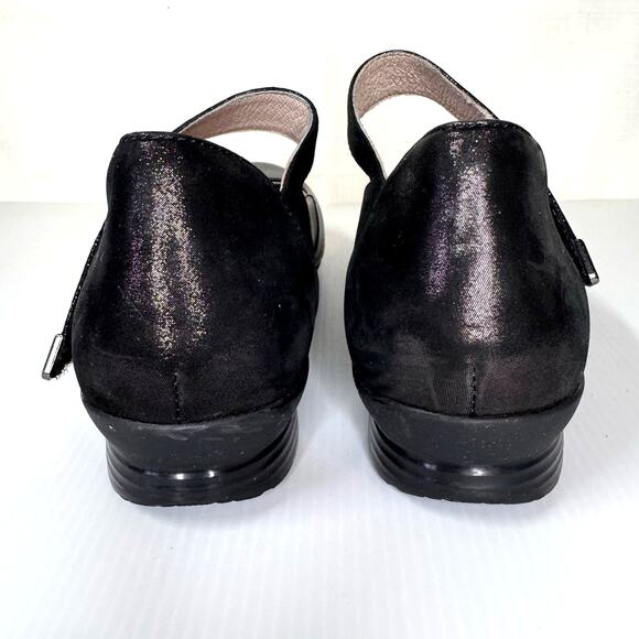 DANSKO Audrey Mary Janes Women's 9.5/EU 40 Ballet Flat Black Leather Sparkle - Picture 4 of 11